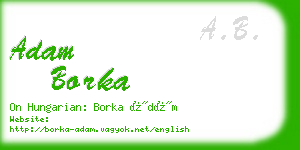adam borka business card